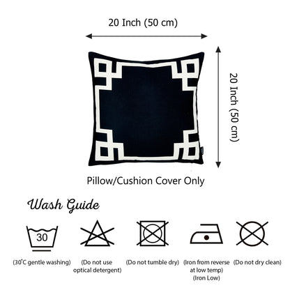 Geometric Black&White Square Decorative Throw Pillow Cover - Apolena