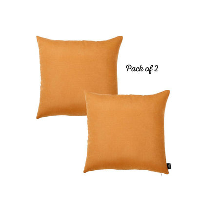 Honey Set of 2 Decorative Throw Pillow Cover Solid Color Pillowcase for Couch, Bedding