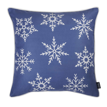 Decorative Christmas Snowflakes Single Throw Pillow Cover 18" x 18" Square for Couch, Bedding