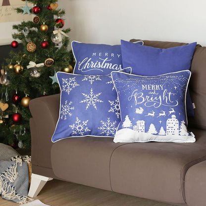 Decorative Christmas Snowflakes Single Throw Pillow Cover 18" x 18" Square for Couch, Bedding