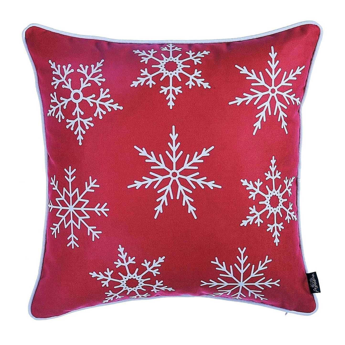 Decorative Christmas Snowflakes Single Throw Pillow Cover 18" x 18" Square for Couch, Bedding