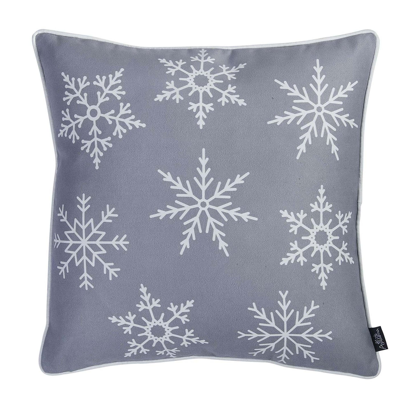 Decorative Christmas Snowflakes Single Throw Pillow Cover 18" x 18" Square for Couch, Bedding