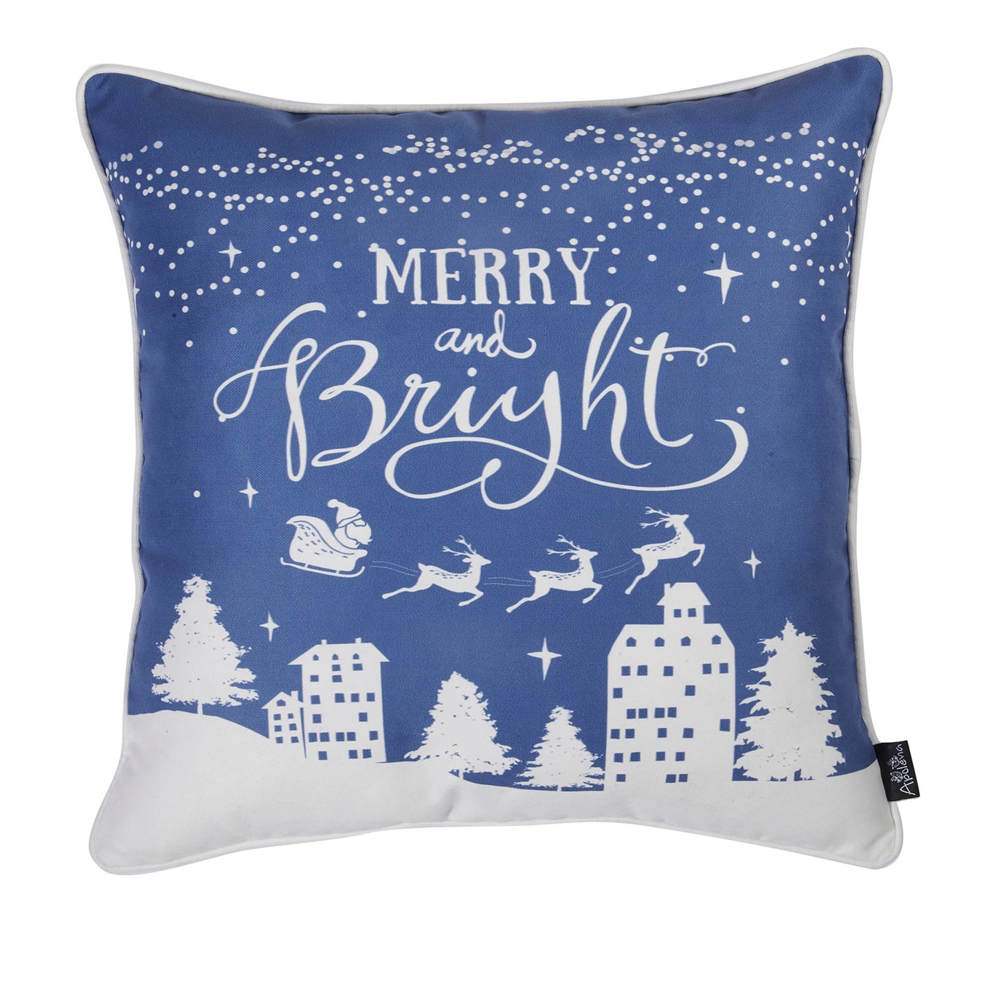 Decorative Christmas Night Single Throw Pillow Cover 18" x 18" Square for Couch, Bedding - Apolena