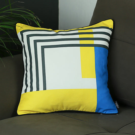 Scandi Geo Stripes Square 18" Throw Pillow Cover - Apolena