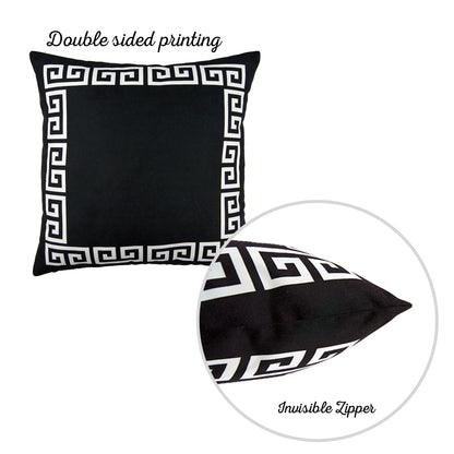 Decorative Single Throw Pillow Greek Key Square for Couch, Bedding