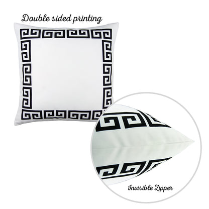 Decorative Single Throw Pillow Cover Greek Key Square for Couch, Bedding