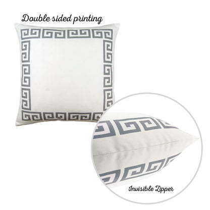 Decorative Single Throw Pillow Cover Greek Key Square for Couch, Bedding