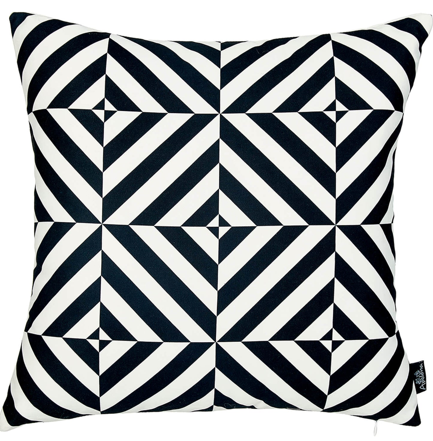 Geometric Black Diagram Square 18" Throw Pillow Cover - Apolena