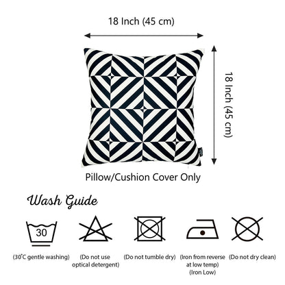 Geometric Black Diagram Square 18" Throw Pillow Cover - Apolena