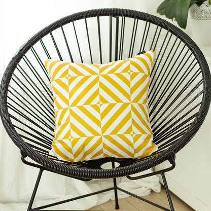 Geometric Yellow Diagram Square 18" Throw Pillow Cover - Apolena