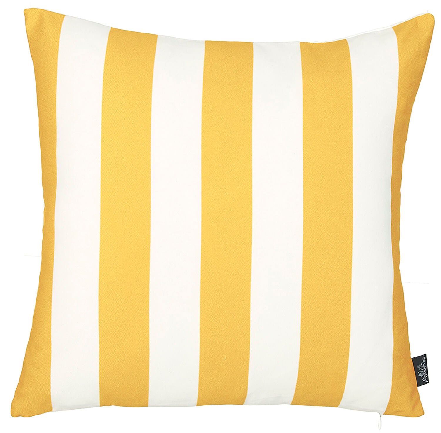 Geometric Yellow Stripes Square 18" Throw Pillow Cover - Apolena