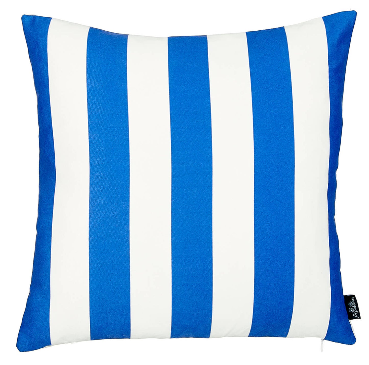 Geometric Blue Stripes Square 18" Throw Pillow Cover - Apolena