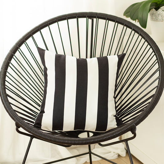 Geometric Black Stripes Square 18" Throw Pillow Cover & Insert