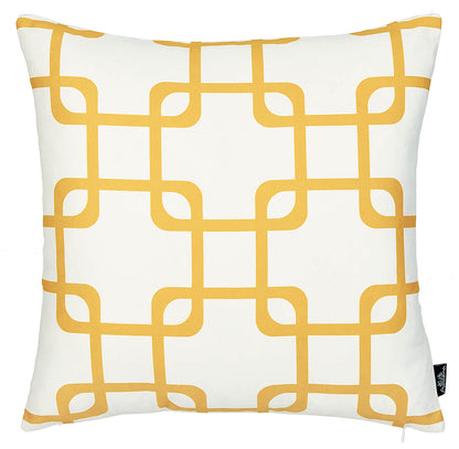 Geometric Yellow Squares Square 18" Throw Pillow Cover - Apolena