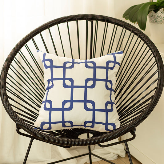 Geometric Blue Squares Square 18" Throw Pillow Cover & Insert