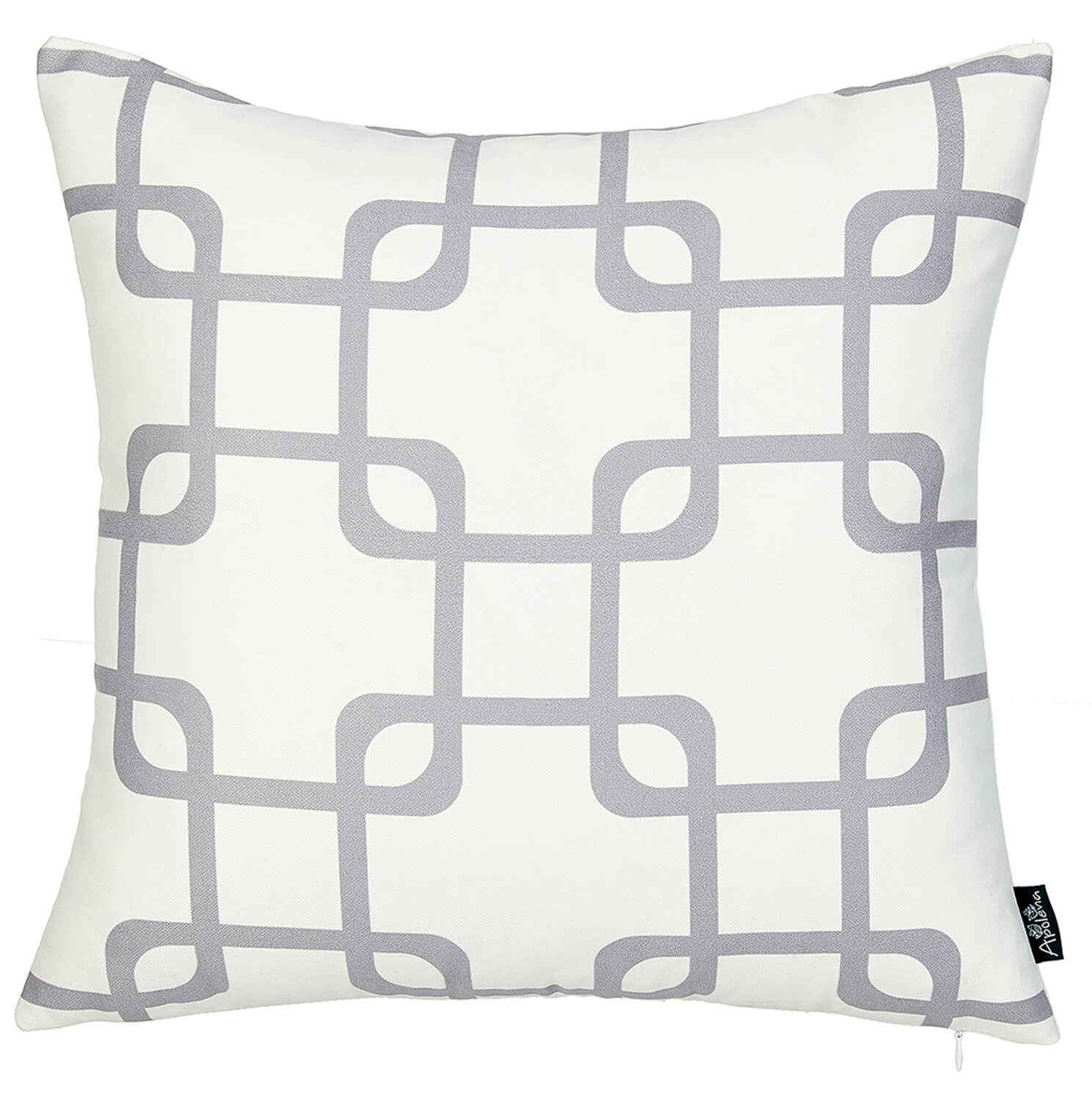 Geometric Grey Squares Square 18" Throw Pillow Cover - Apolena