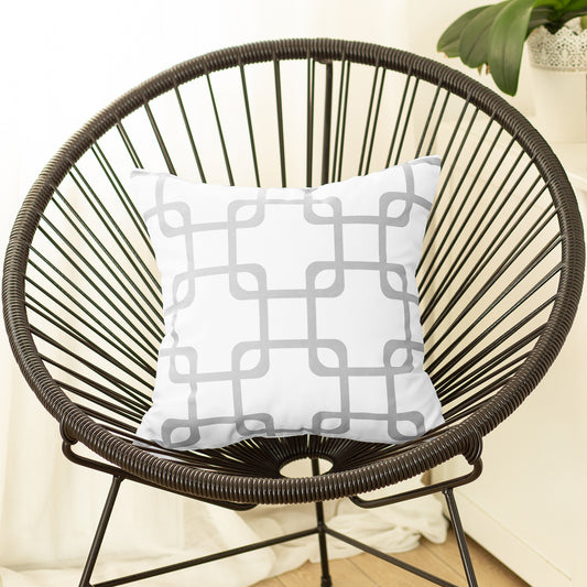 Geometric Grey Squares Square 18" Throw Pillow Cover - Apolena