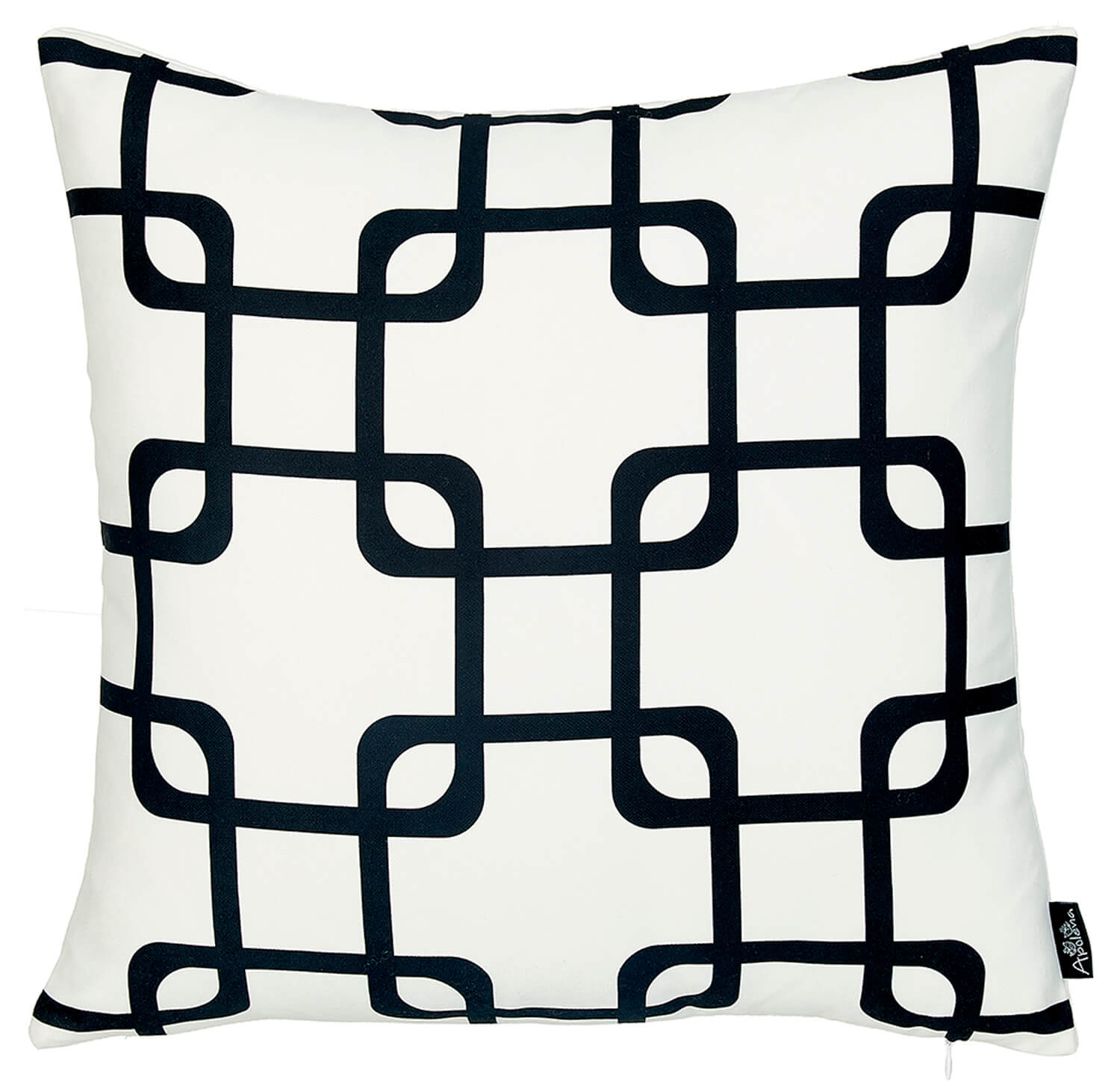 Geometric Black Squares Square 18" Throw Pillow Cover - Apolena