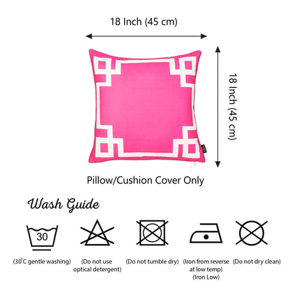 Geometric Pink&White Square 18" Throw Pillow Cover - Apolena