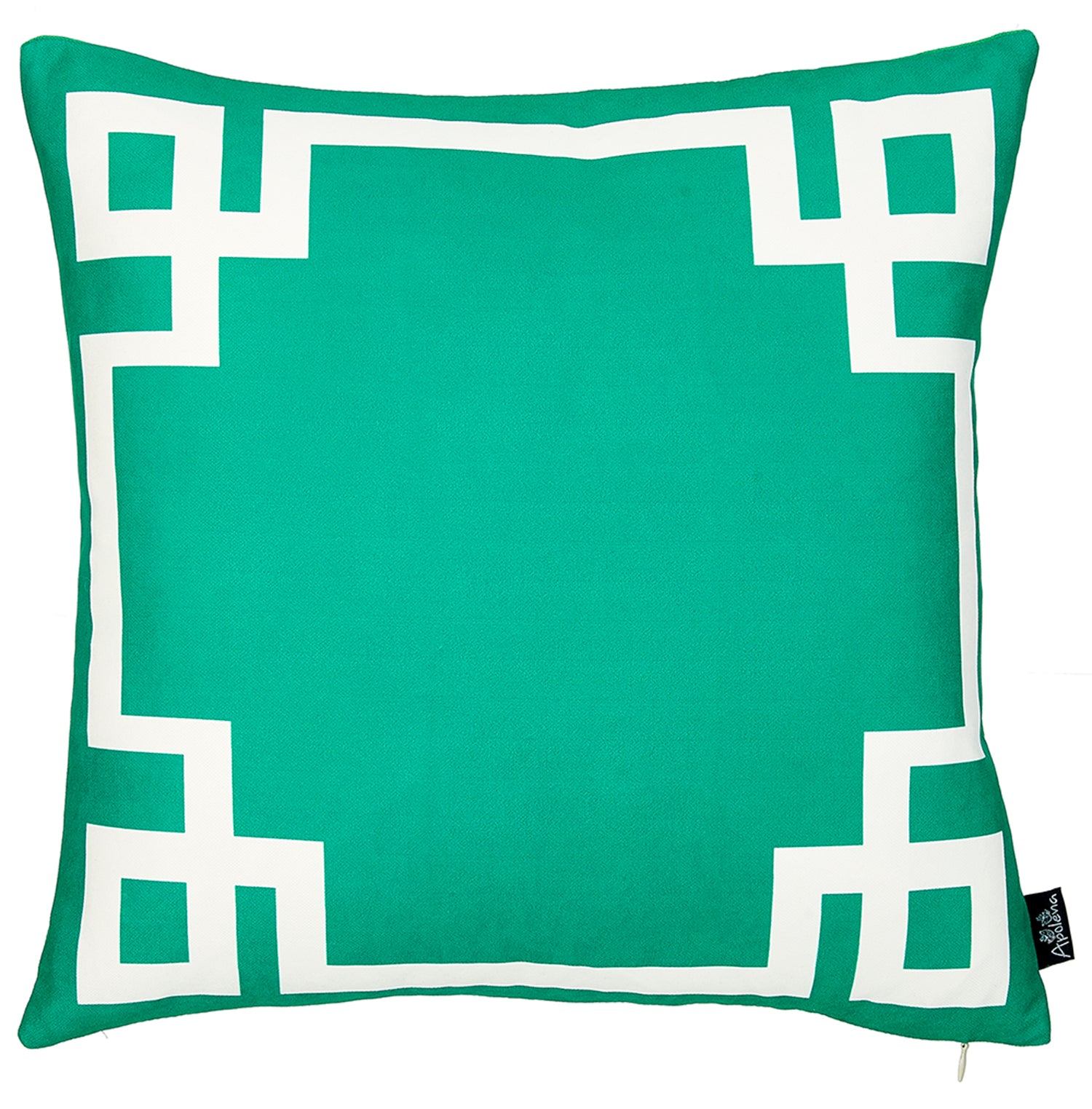 Geometric Green&White Square Throw Pillow Cover - Apolena