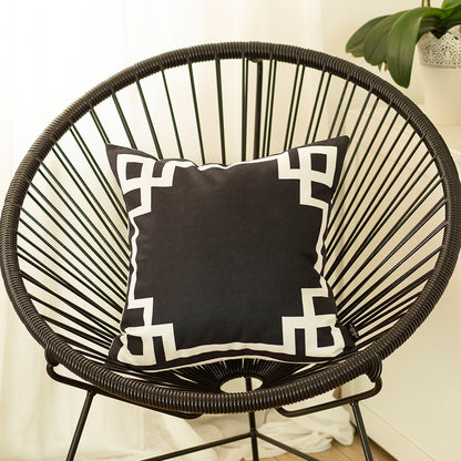 Geometric Black&White Square Decorative Throw Pillow Cover - Apolena