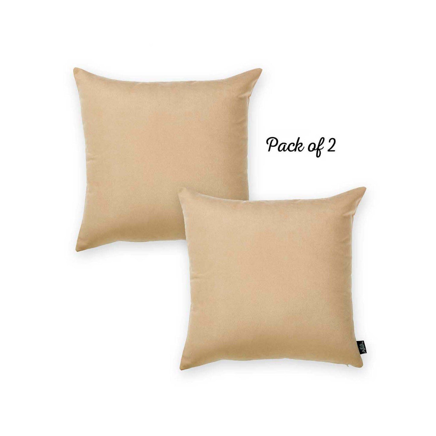 Honey Set of 2 Decorative Throw Pillow Cover Solid Color Pillowcase for Couch, Bedding