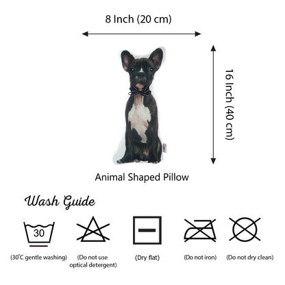 Animal Shaped Pillow, Filled Pillow with French Bulldog Shape