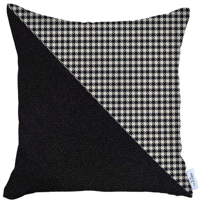 Boho-Chic Handcrafted Decorative Single Throw Pillow Cover Houndstooth Jacquard 18" x 18" Square Pillowcase for Couch, Bedding