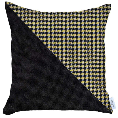 Boho-Chic Handcrafted Decorative Single Throw Pillow Cover Houndstooth Jacquard 18" x 18" Square Pillowcase for Couch, Bedding