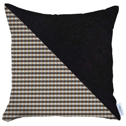 Boho-Chic Handcrafted Decorative Single Throw Pillow Cover Houndstooth Jacquard 18" x 18" Square Pillowcase for Couch, Bedding