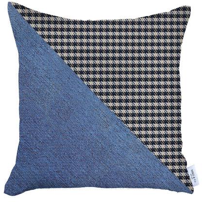 Boho-Chic Handcrafted Decorative Single Throw Pillow Cover Houndstooth Jacquard 18" x 18" Square Pillowcase for Couch, Bedding