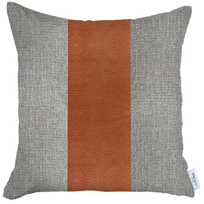 Boho-Chic Handcrafted Decorative Single Throw Pillow Cover Vegan Faux Leather Solid for Couch, Bedding