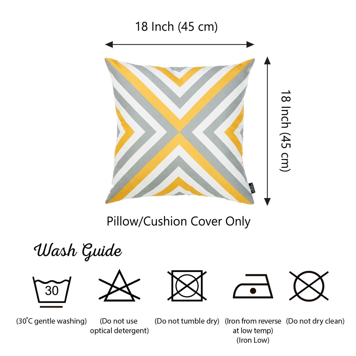 Geometric Flashback Square 18" Throw Pillow Cover (Set of 4)