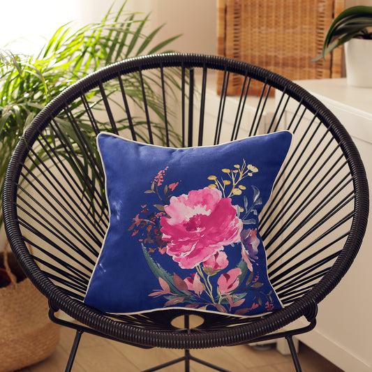 Watercolor Flowers Square 18" Throw Pillow Cover & Insert