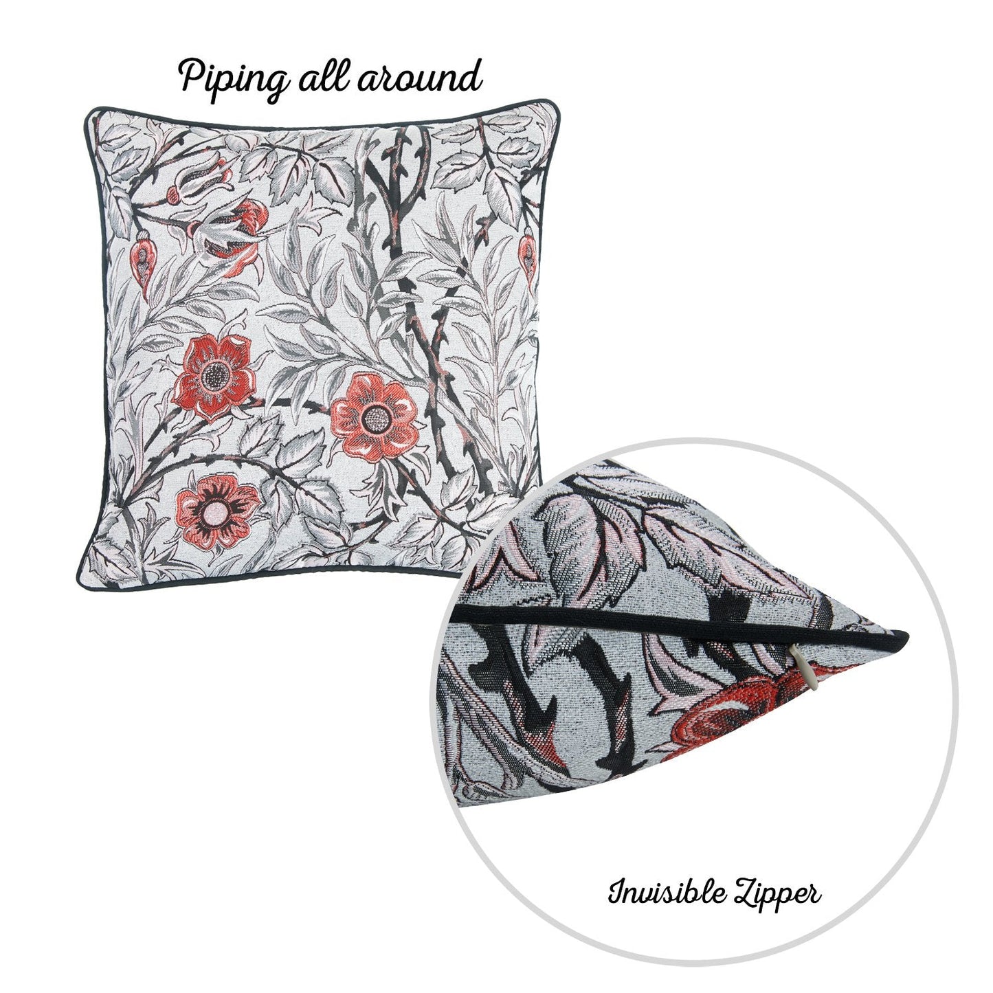 Jacquard Nature Collection  Square 17" Throw Pillow Covers