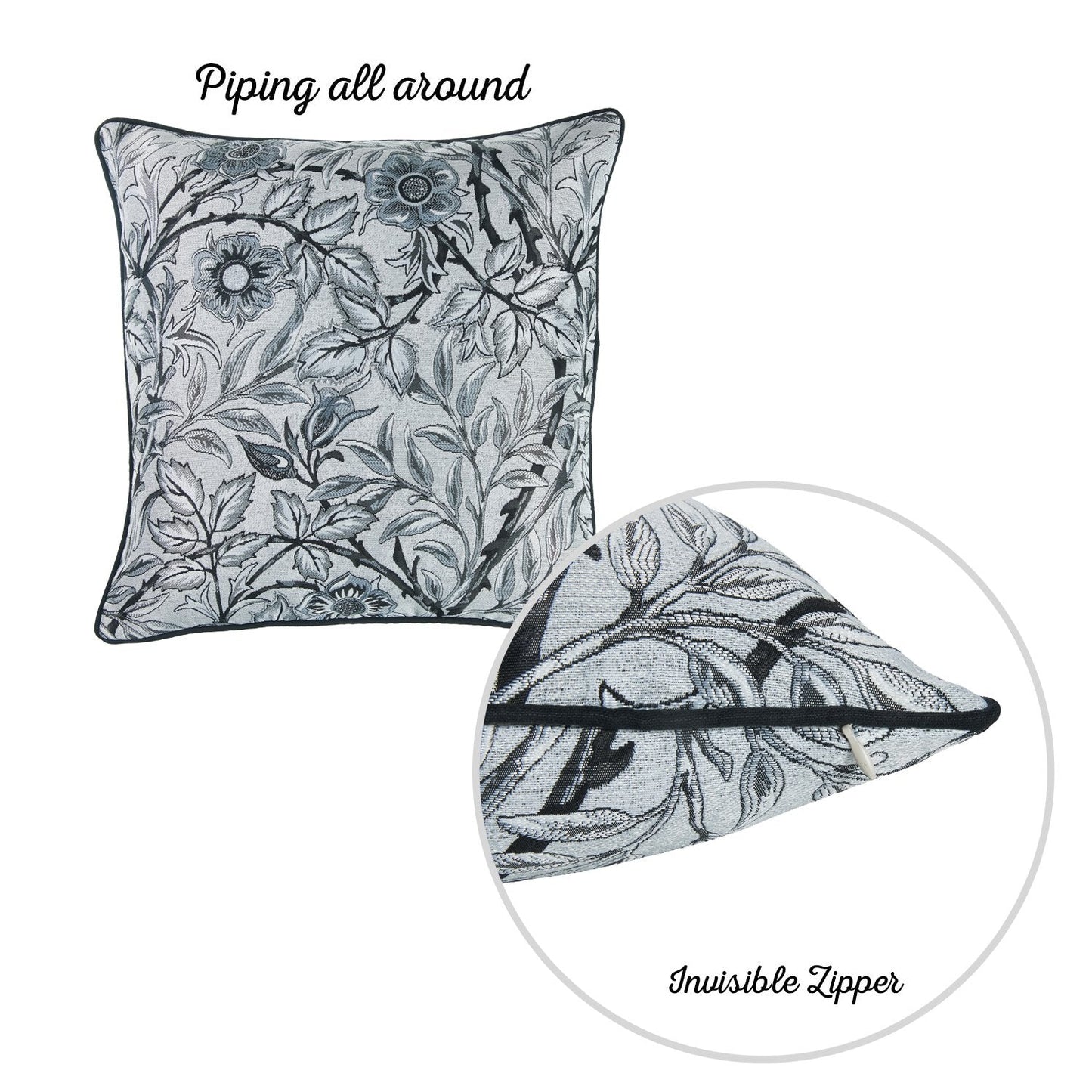 Jacquard Nature Collection  Square 17" Throw Pillow Covers