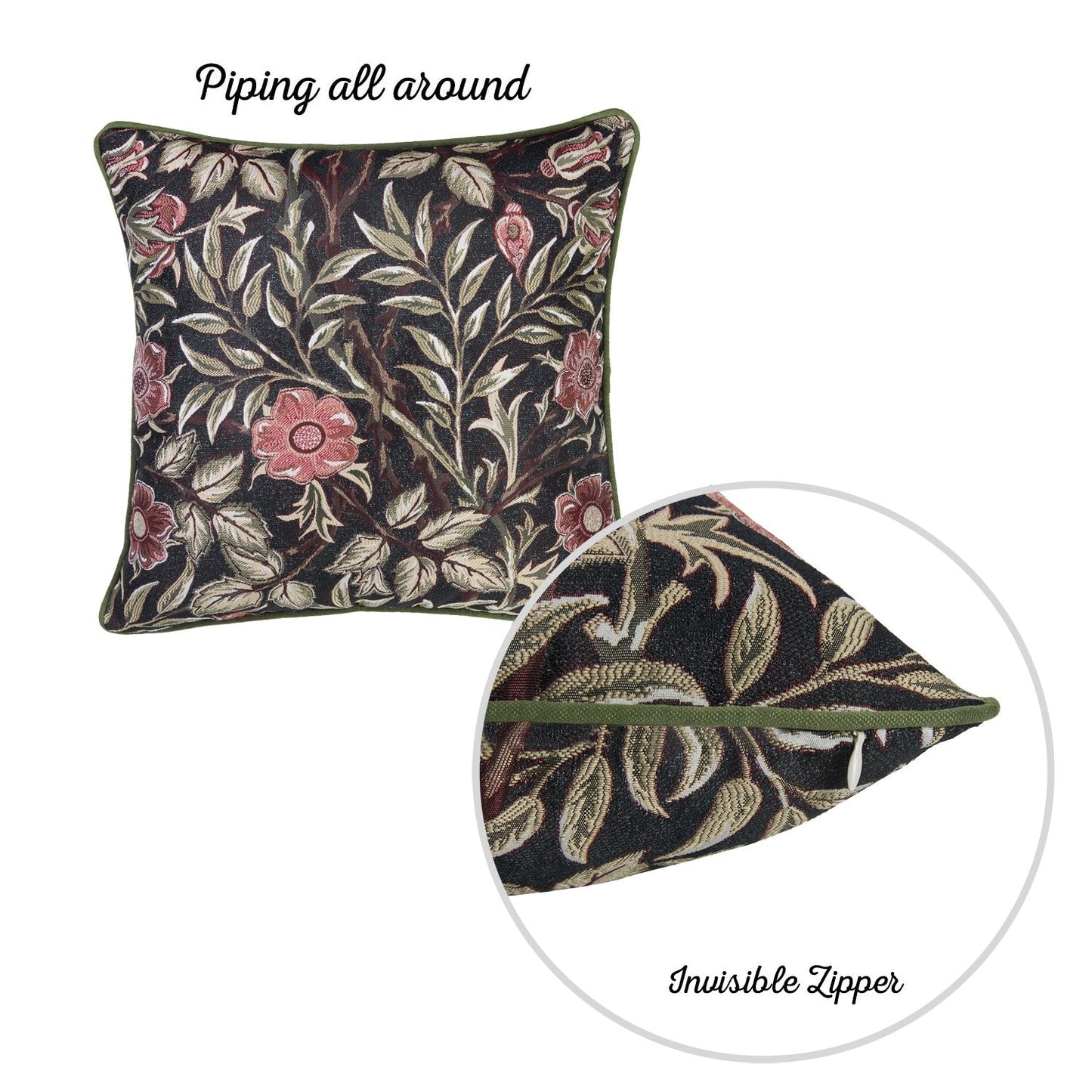 Jacquard Nature Collection  Square 17" Throw Pillow Covers