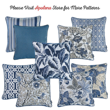 Jacquard Blue Weaver Decorative Throw Pillow Cover Home Decor