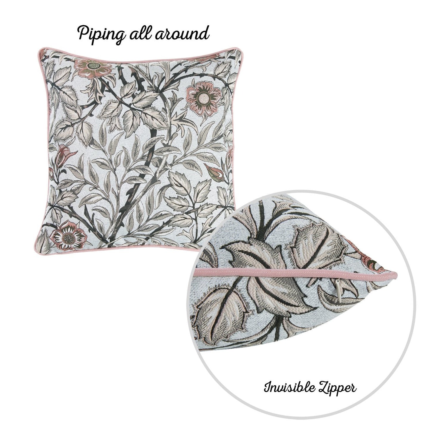 Jacquard Nature Collection  Square 17" Throw Pillow Covers