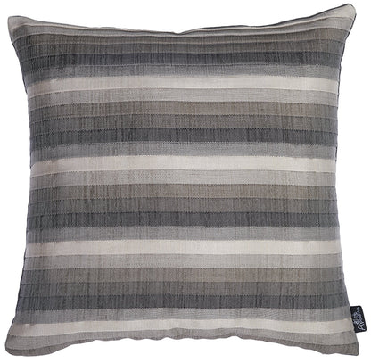 Jacquard Brown Stripe Square 17" Throw Pillow Cover
