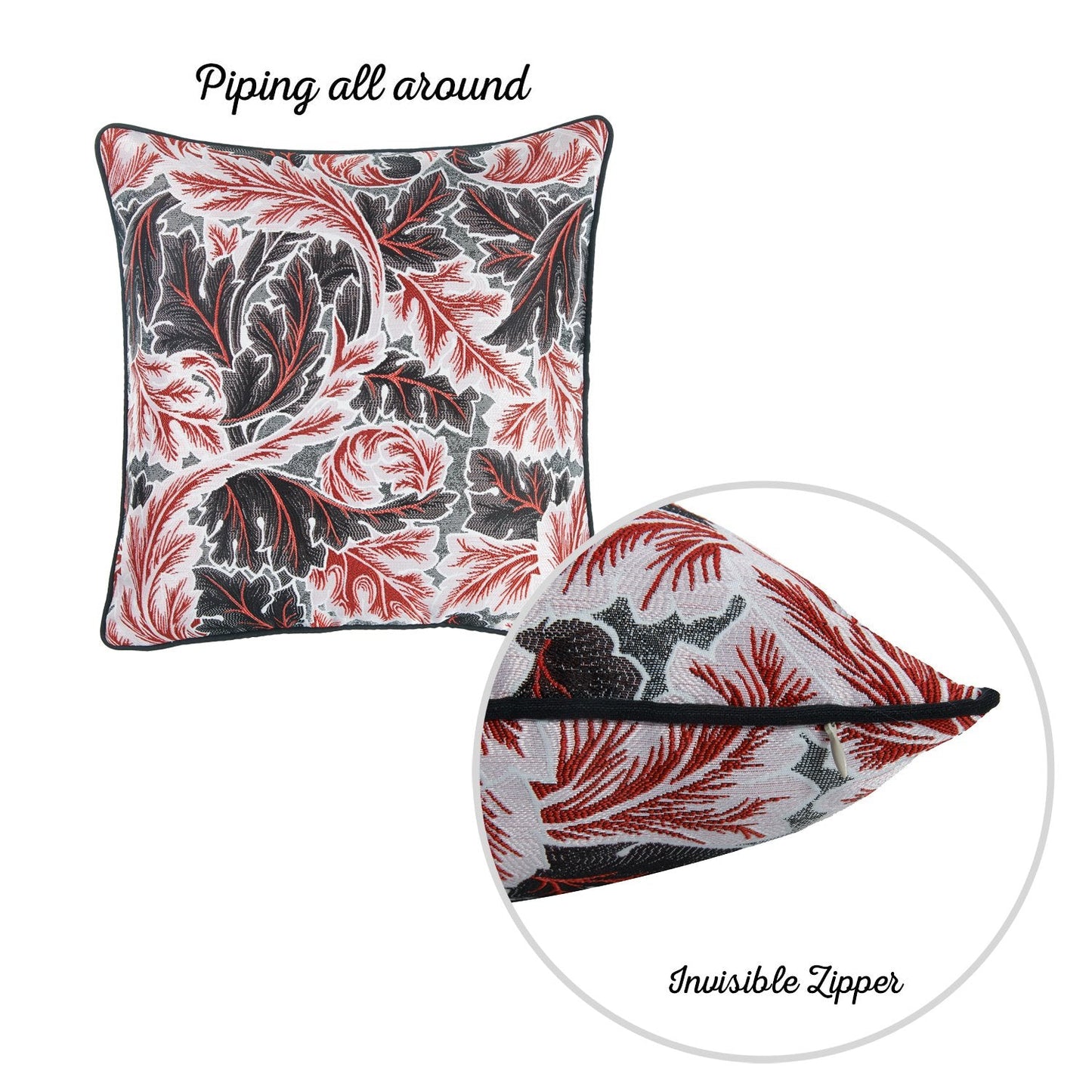 Jacquard Nature Collection  Square 17" Throw Pillow Covers