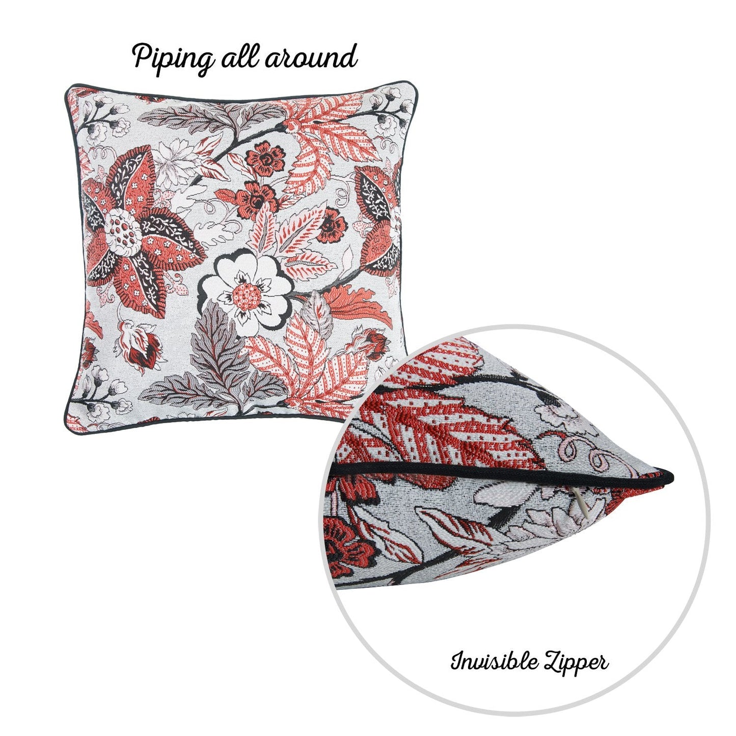Jacquard Nature Collection  Square 17" Throw Pillow Covers