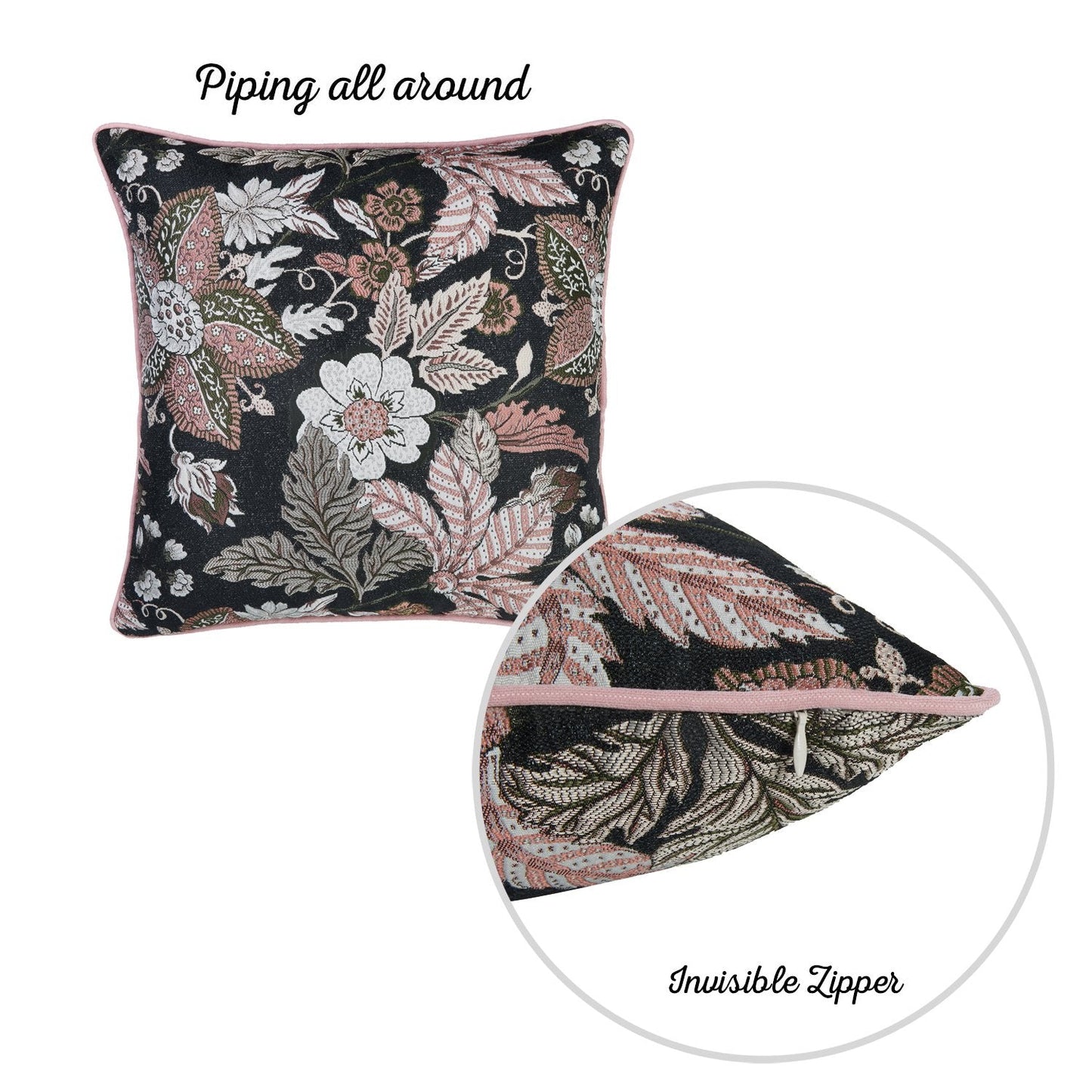 Jacquard Nature Collection  Square 17" Throw Pillow Covers