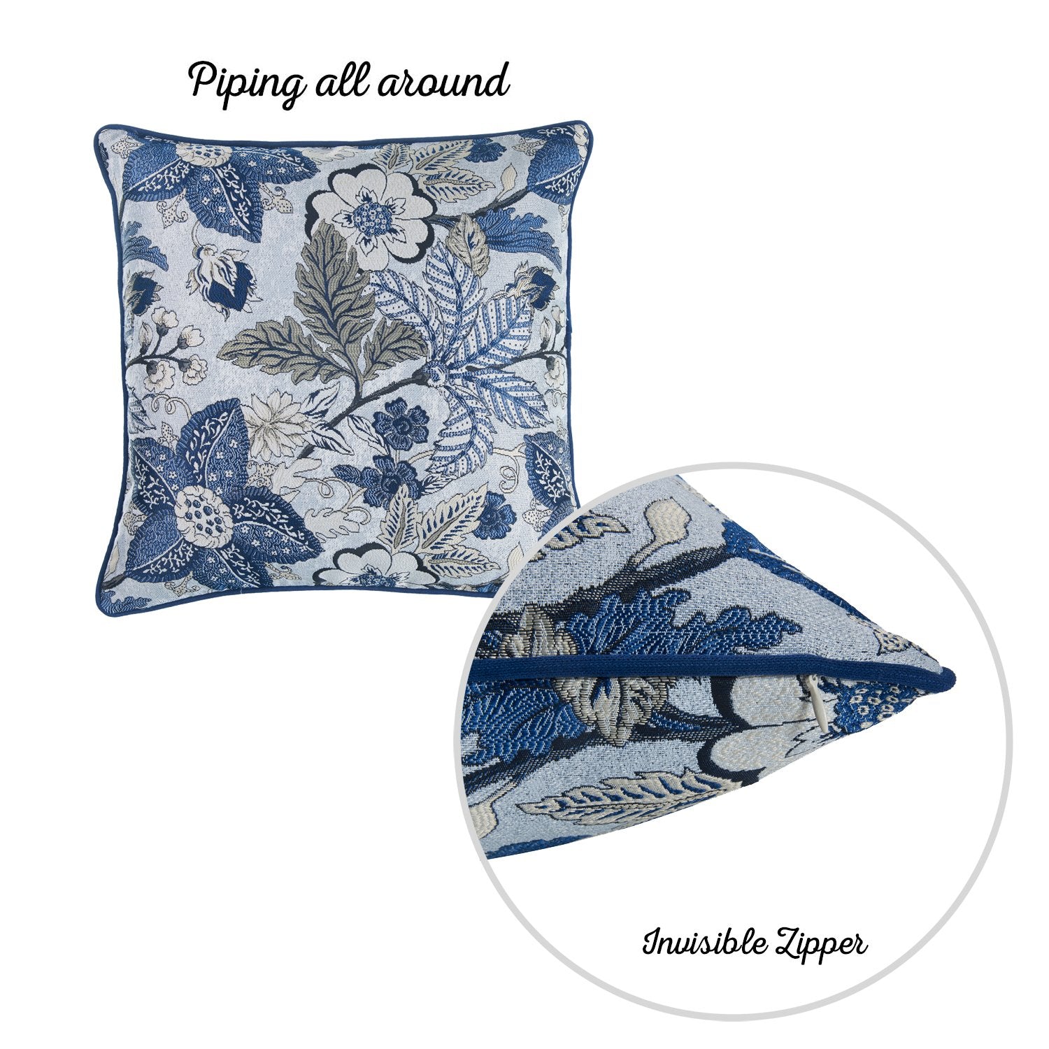 Jacquard Forest Sky Square 17" Throw Pillow Cover - Apolena