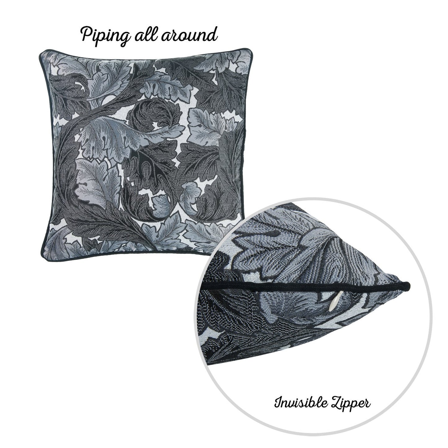 Jacquard Nature Collection  Square 17" Throw Pillow Covers