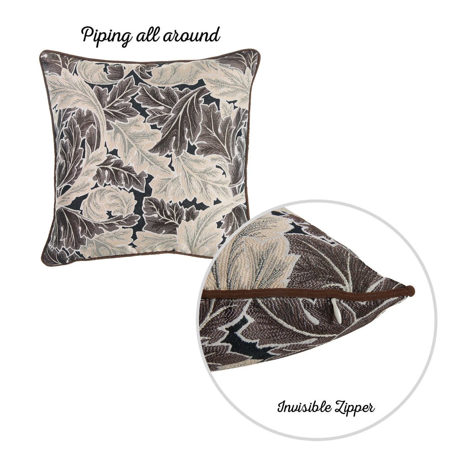 Jacquard Nature Collection  Square 17" Throw Pillow Covers