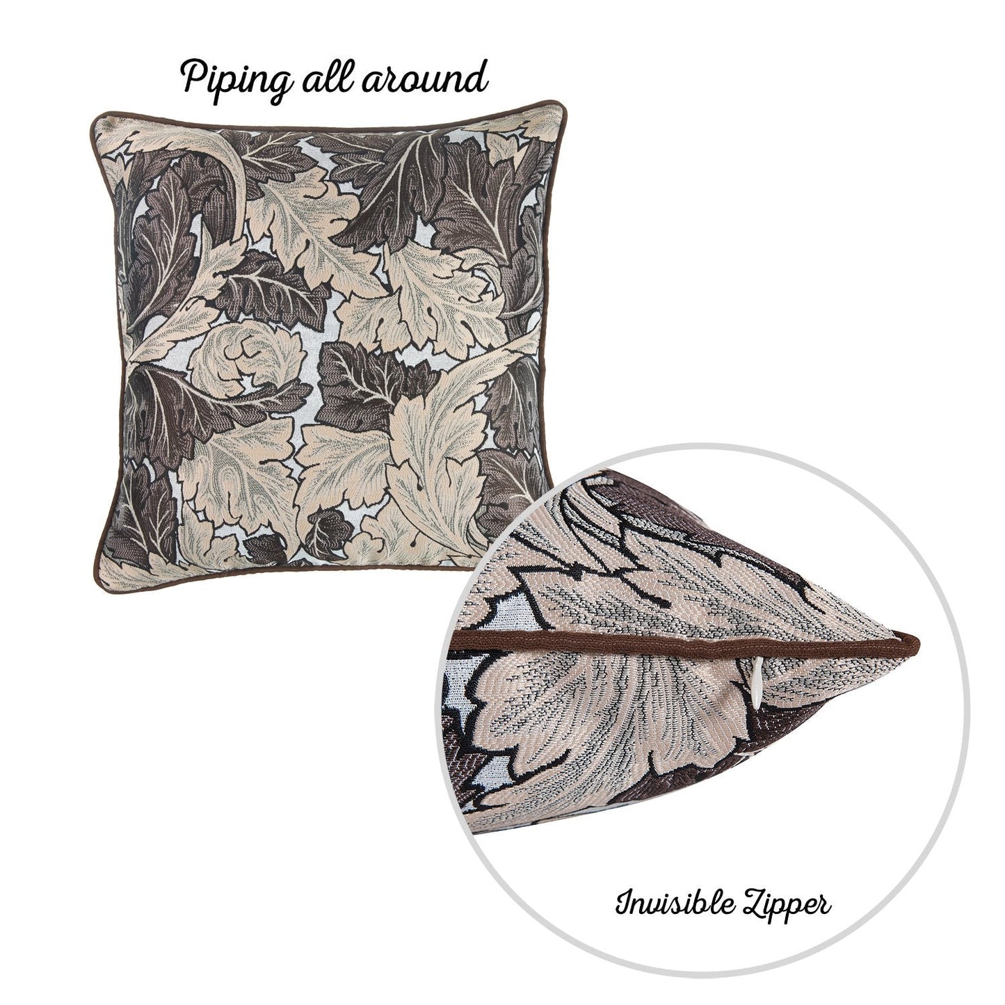 Jacquard Nature Collection  Square 17" Throw Pillow Covers