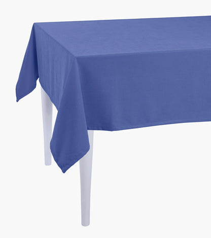 Merry Christmas Solid Blue Decorative Tablecloth