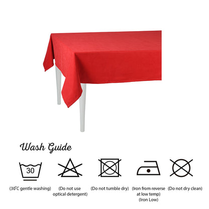 Merry Christmas Solid Red Decorative Tablecloth