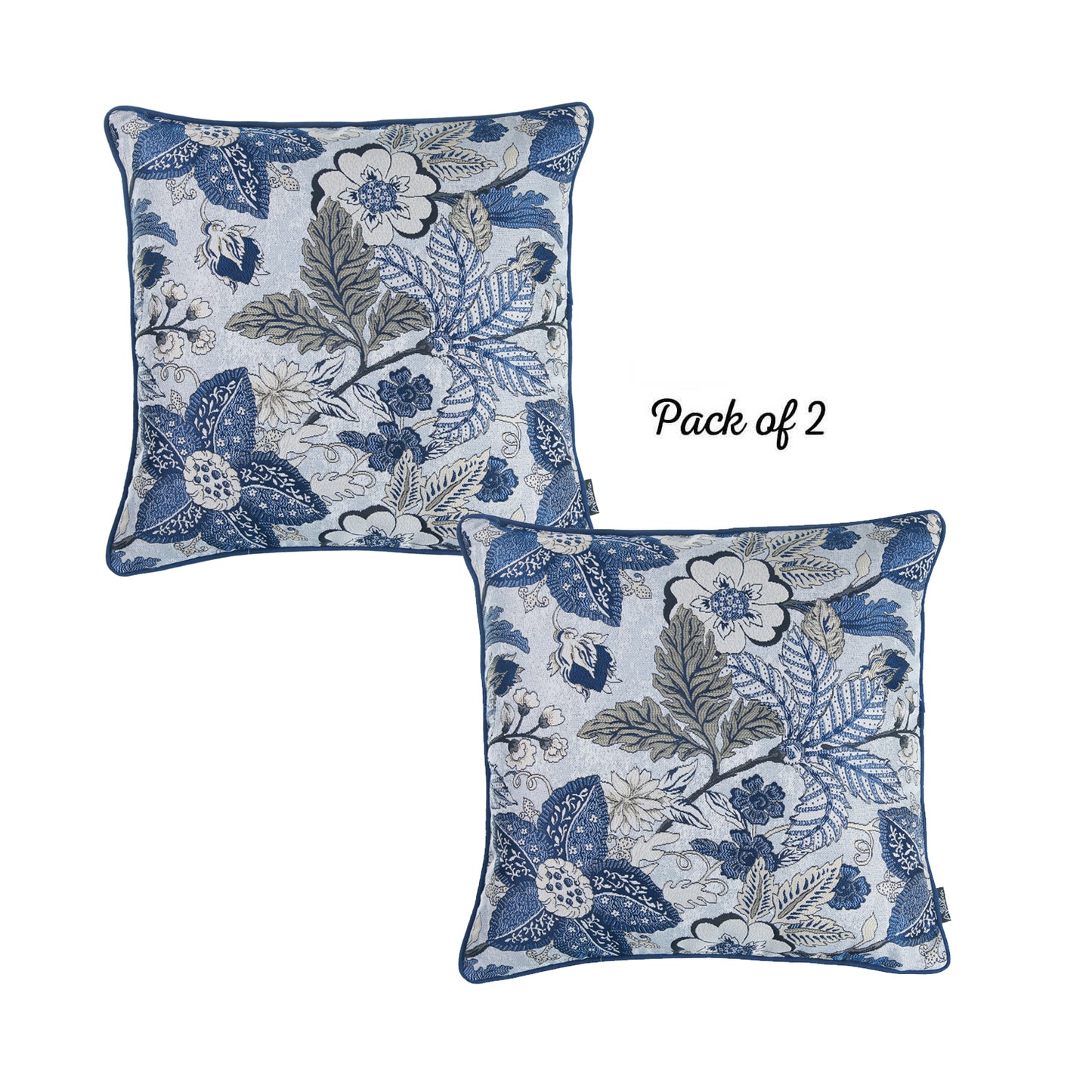 Jacquard Square 17" Throw Pillow Cover (Set of 2)